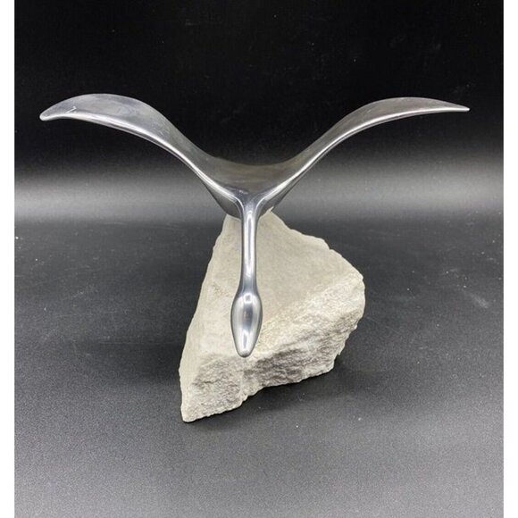 Canadian Goose Signed 983 Hoselton Aluminum Sculpture 5.5” On Rock - Picture 3 of 12